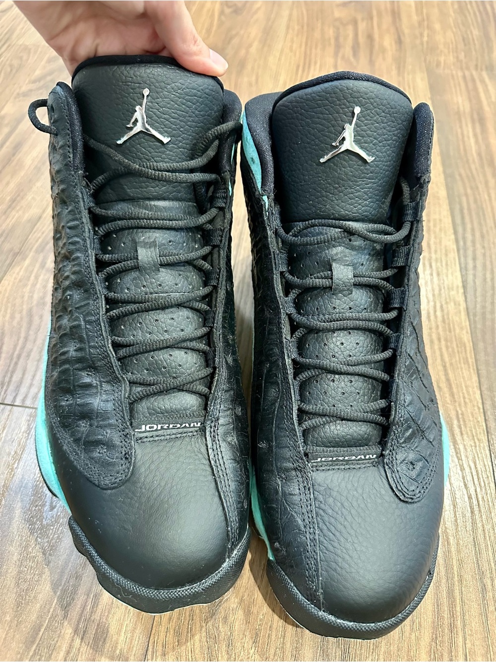 LIKE NEW - Men’s Air Jordan 13 Retro “Black Island Green” - Picture 7 of 10